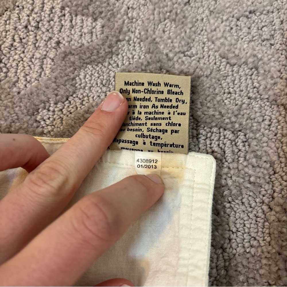 Pottery Barn Cream and Yellow Striped Rectangular Table Runner 100% Cotton 108in - Picture 5 of 5